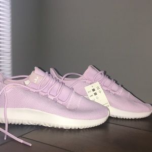 Pink Adidas running shoes
